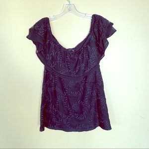 Off the Shoulder Black Top - Size XL